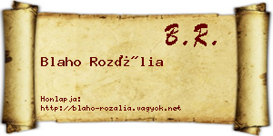 Blaho Rozália névjegykártya